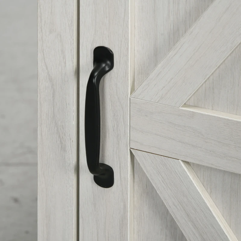 HOMCOM Farmhouse End Table with Storage, Side Table with Charging Station and USB Ports for Living Room, Distressed White