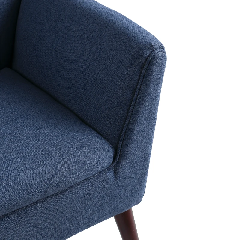 HOMCOM Traditional Living Room Chair, Armchair with Button Tufted Polygonal Straight Back, Single Sofa with Thick Padding, Blue