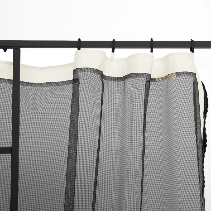 Outsunny Replacement Mesh Sidewall Netting for 10' x 10' Gazebos and Canopy Tents with Zippers, (Sidewall Only) White