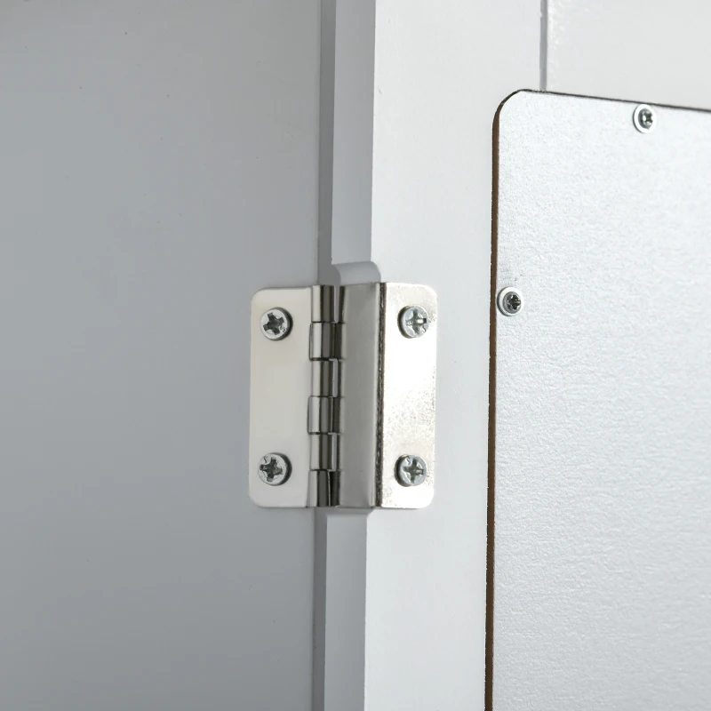 kleankin Bathroom Mirror Cabinet, Wall Mounted Medicine Cabinet with Door and Shelves, White