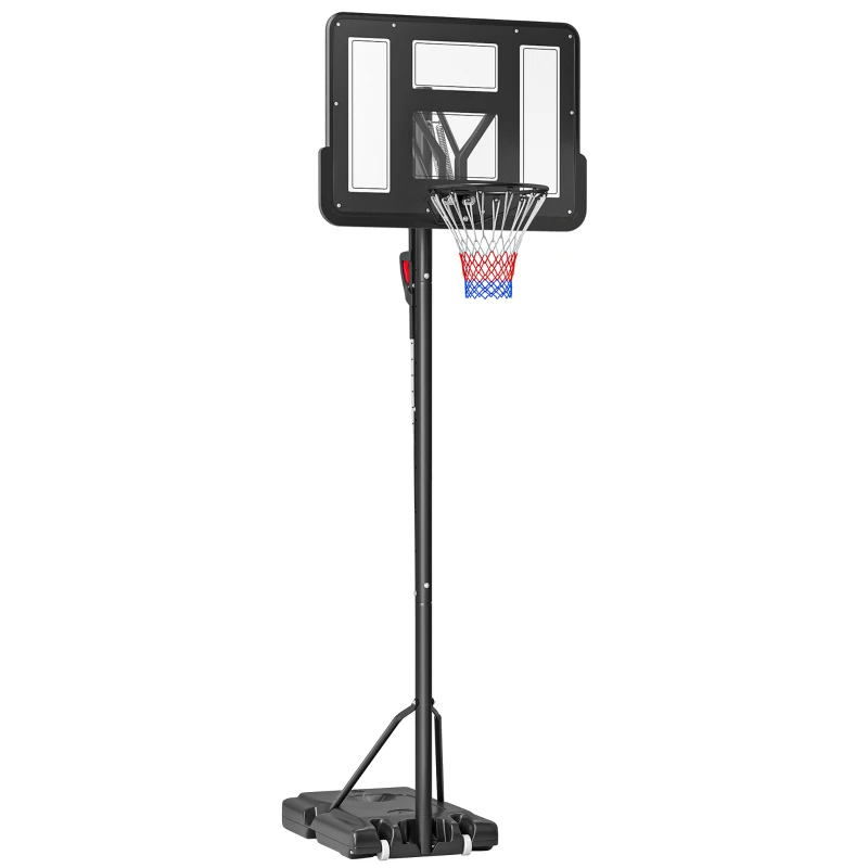 Soozier 7.7-10' Basketball Hoop, Freestanding Basketball System with 43" Shatterproof Backboard and Wheels