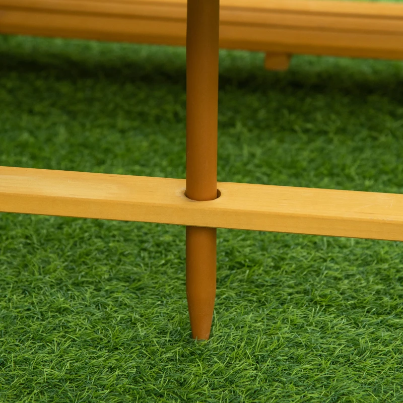 Outsunny Kids Wooden Table and Bench Set with Cushions, Outdoor Picnic Furniture with Removable Umbrella, for Backyard, Garden, Aged 3-8 Years Old, Yellow