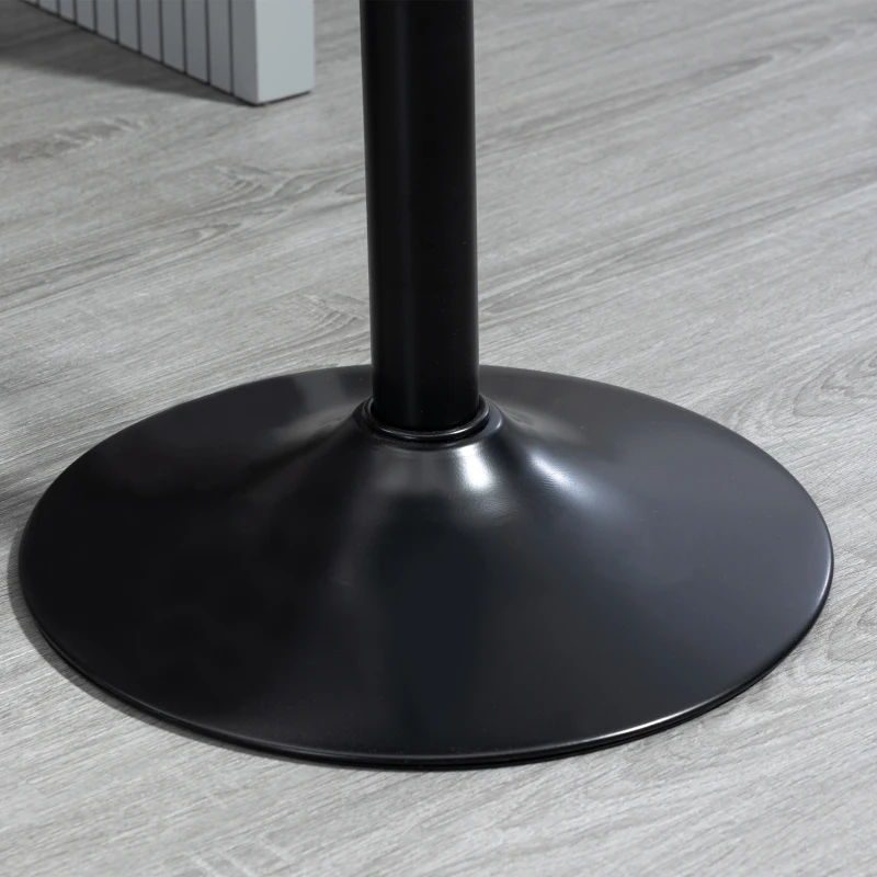 HOMCOM Adjustable Bar Stools Set of 2, Velvet Counter Height Barstool, Upholstered Kitchen Stool with Swivel Seat, Steel Frame, Footrest for Kitchen Counter and Dining Room, ‎Black