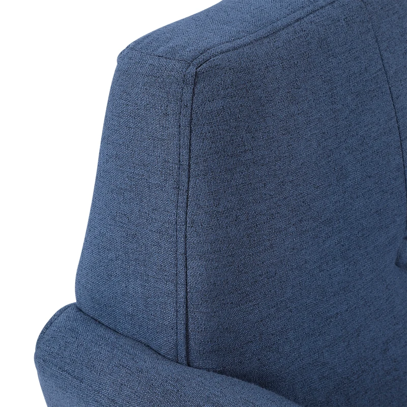 HOMCOM Traditional Living Room Chair, Armchair with Button Tufted Polygonal Straight Back, Single Sofa with Thick Padding, Blue