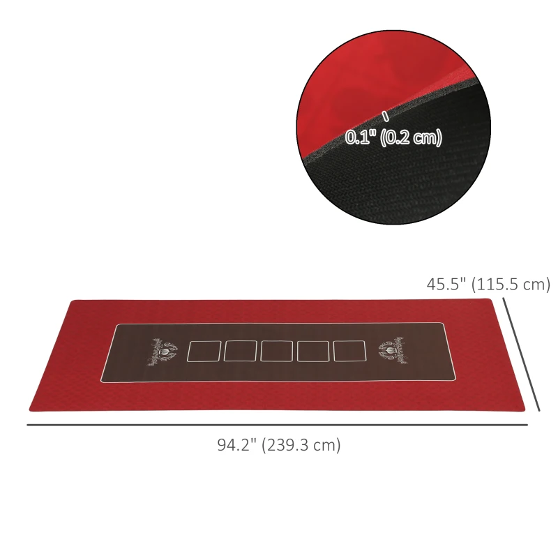 Soozier Poker Table Top Poker Mat for 12 Player, Red