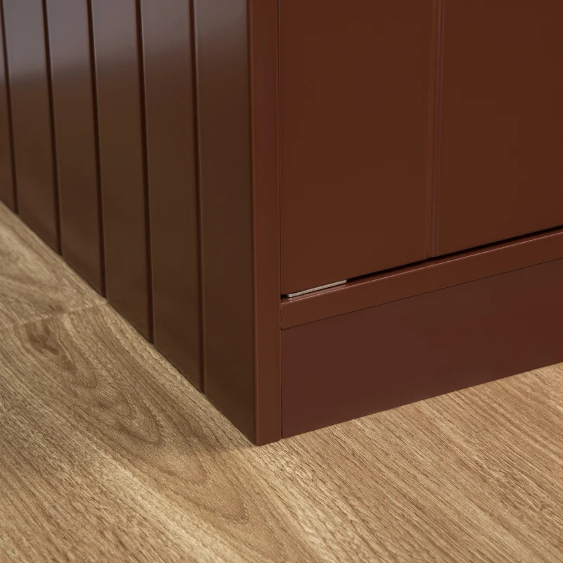 PawHut Elevated Dog Bowls with Storage Cabinet, Raised Dog Bowl Stand Pet Food Bowl Dog Feeding Station, Brown