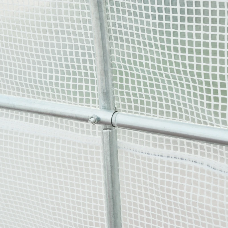 Outsunny 20' x 10' x 7' Large Walk-in Greenhouse, Steel Frame, PE Cover, 2 Doors, Outdoor Tunnel Hoop Hot House Kit for Tropical Plants, Flowers, Herbs and Vegetables, White