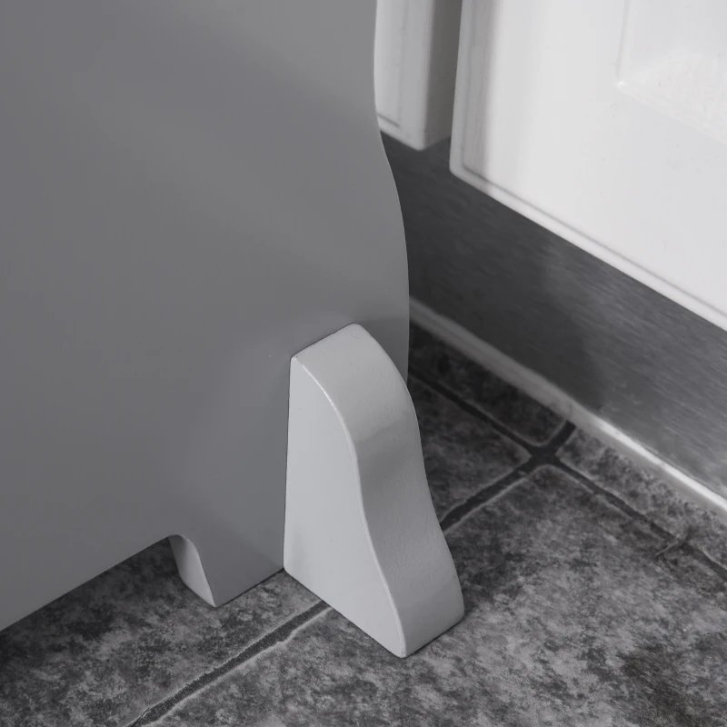 Qaba Toddler Tower Kitchen Helper for Children with 2 Non-Slip Steps and Support Handles - Grey