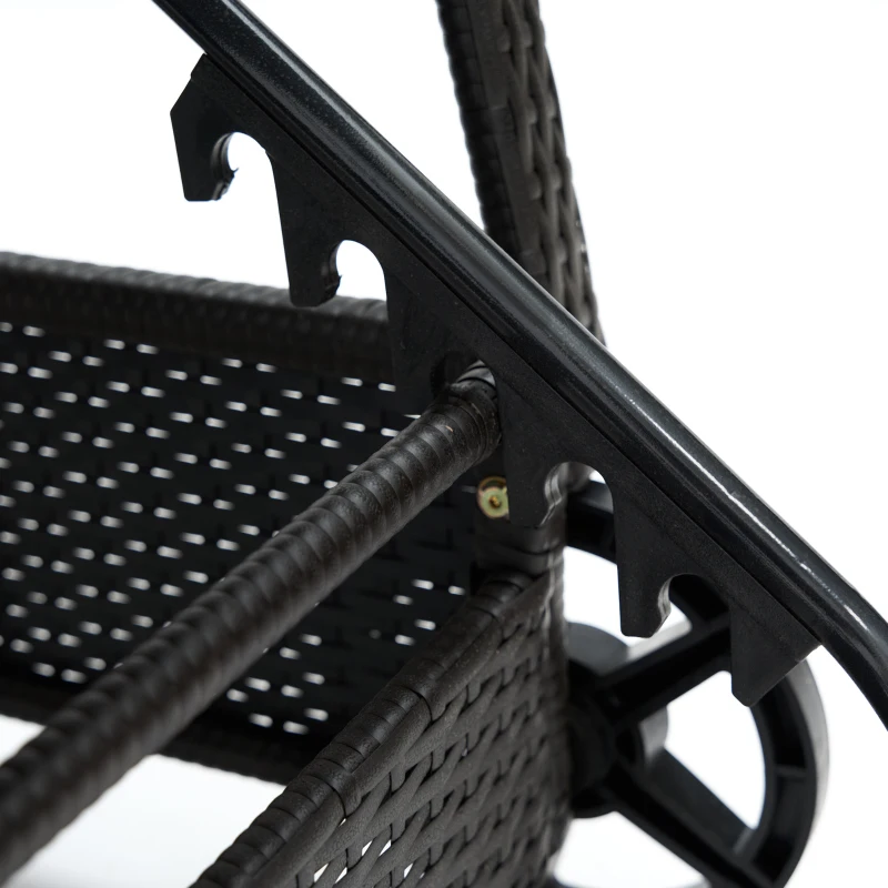 Outsunny 2 Reclining Chaise Lounge Chairs, Rolling Outdoor Chairs with Cushion, Pillow, Headrest, Armrests, and Wheels, Cream