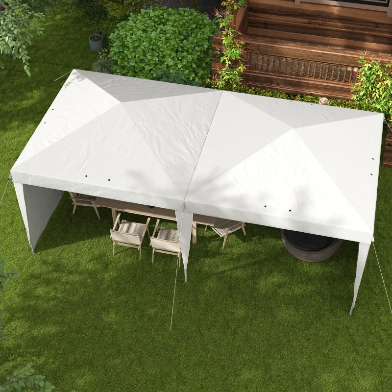 Outsunny 10' x 19' Pop Up Canopy Tent, Tents for Parties, with Carry Bag and Sand Bags, Height Adjustable