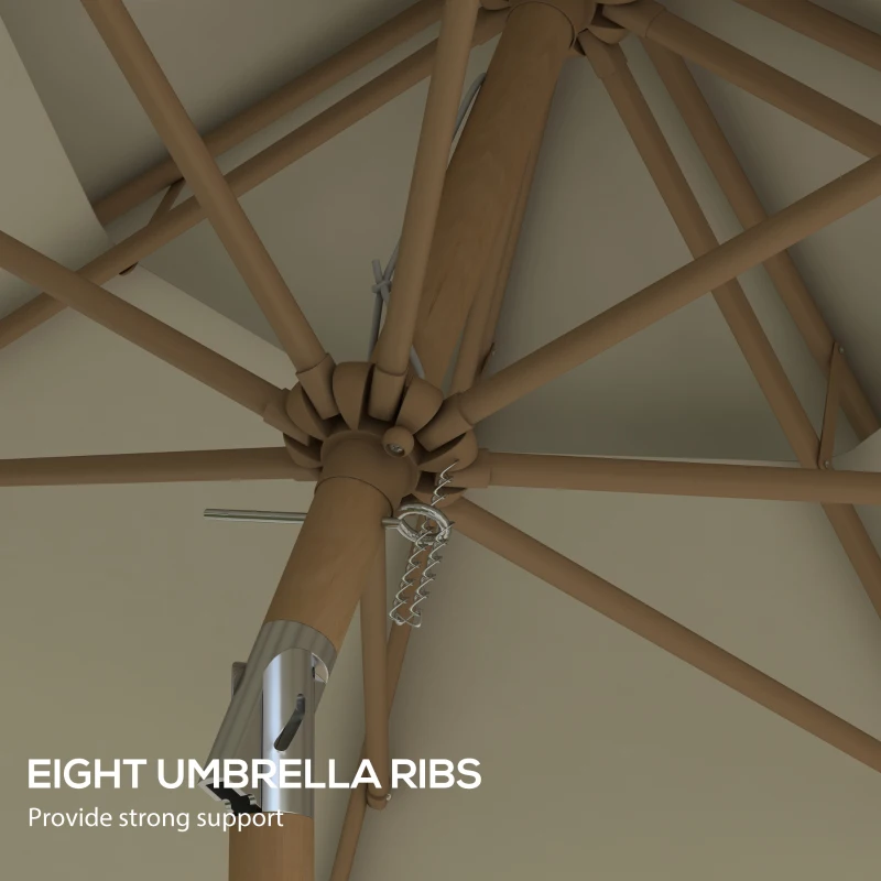Outsunny 8.8' Patio Umbrella with Push Button Tilt and Crank, Cream White