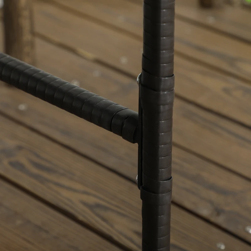 PawHut Outdoor Dog Shelter with Wheels, Portable Wicker Animal Shelter for Small and Medium Sized Dogs, Dark Brown