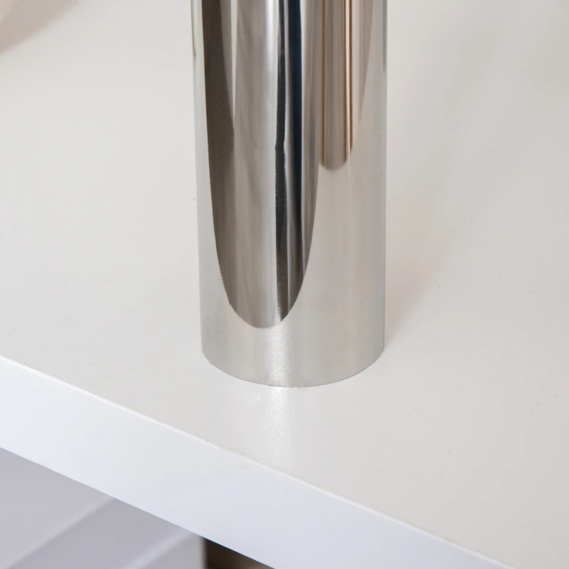 HOMCOM Rotating Computer Desk, 55" L-Shaped Desk, Corner Desk with Storage Shelves, Cabinet and Drawer for Home Office, White