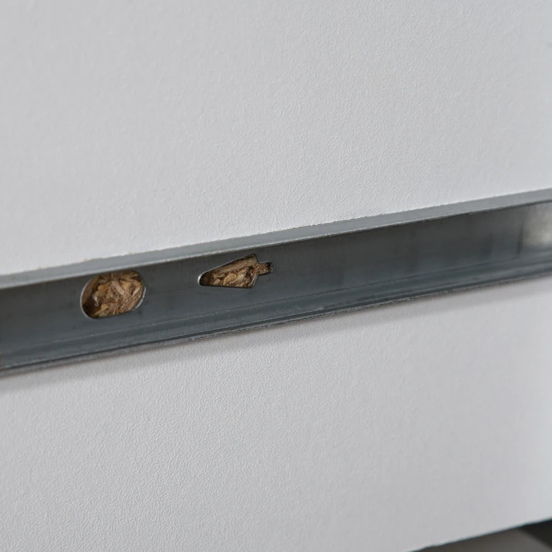 HOMCOM Bedside Table with 2 Drawer Storage Unit, Unique Shape Nightstand with Metal Base for Bedroom