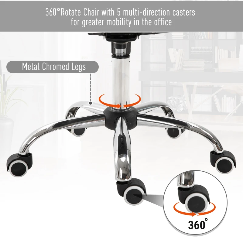 Vinsetto Office Chair, Comfortable Computer Desk Chair with Padded Seat and Adjustable Height, Tufted Back, Grey