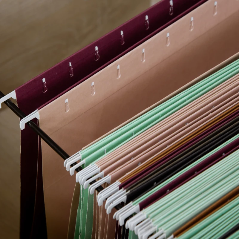 HOMCOM Retro Wooden 2-Drawer Lateral File Chest Cabinet Pedestal for Document Storage with Hanging Bar for Letter/Legal Size, White Oak