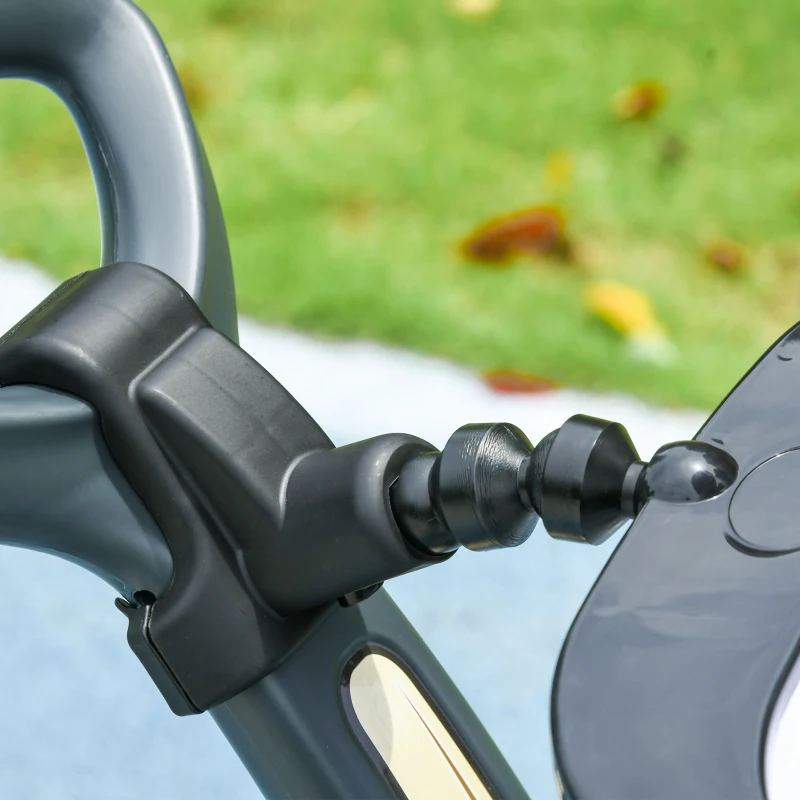 Qaba 3 in 1 Kids Push Car Toddler Sliding Car, Foot to Floor Design with Music, Light, Handle, Removable Canopy, White