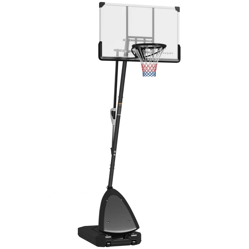 Soozier Basketball Hoop Outdoor, 5-10ft Portable Basketball Goal with 44" Shatterproof Backboard, Rebound System, Wheels