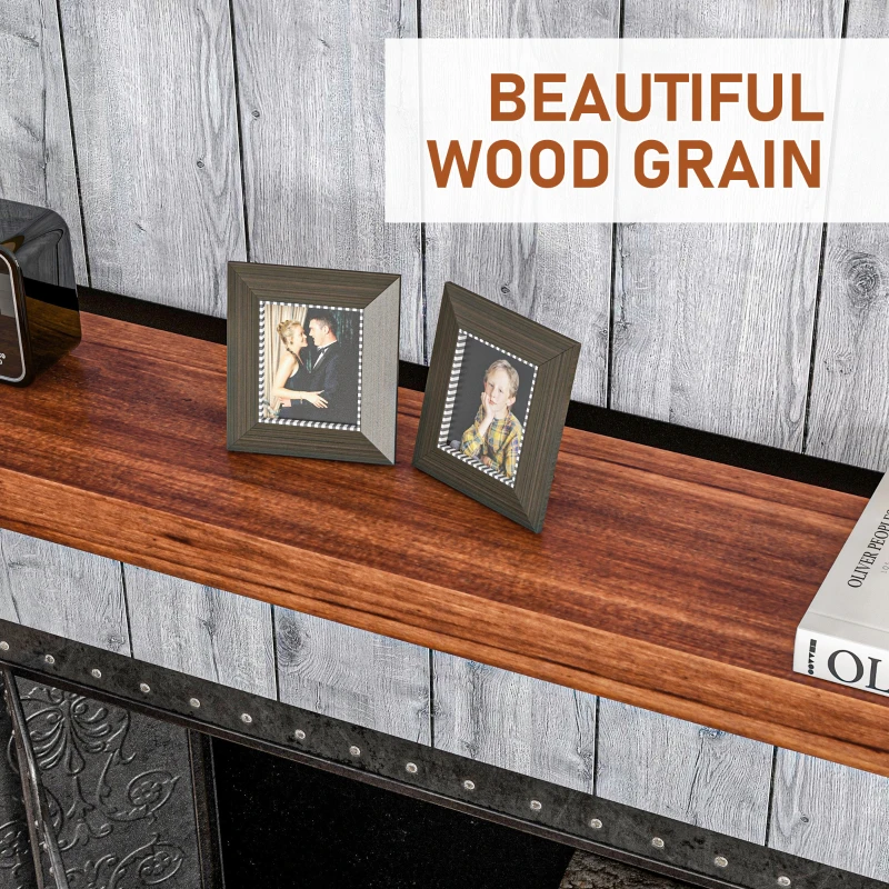 HOMCOM 48" Fireplace Mantel, Fir Wood Floating Shelf, Wall Mounted, Brown