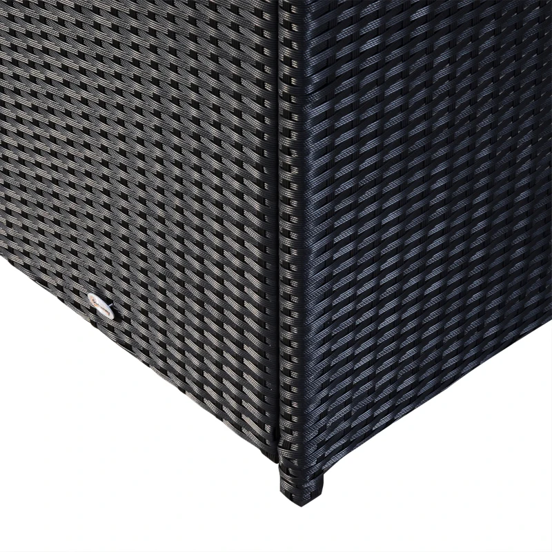 Outsunny 5 Pieces Wicker Patio Dining Set Outdoor Furniture Set with Removable Cushions, Glass Top Dining Table, PE Rattan Conversation Set for Garden Poolside Backyard, Cream