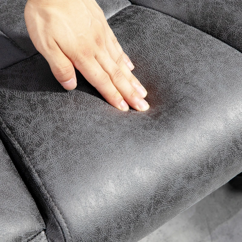 HOMCOM Microfiber Executive Office Chair, Desk Chair with Padded Flip-up Arms, Adjustable Height and Tilt Function, Gray