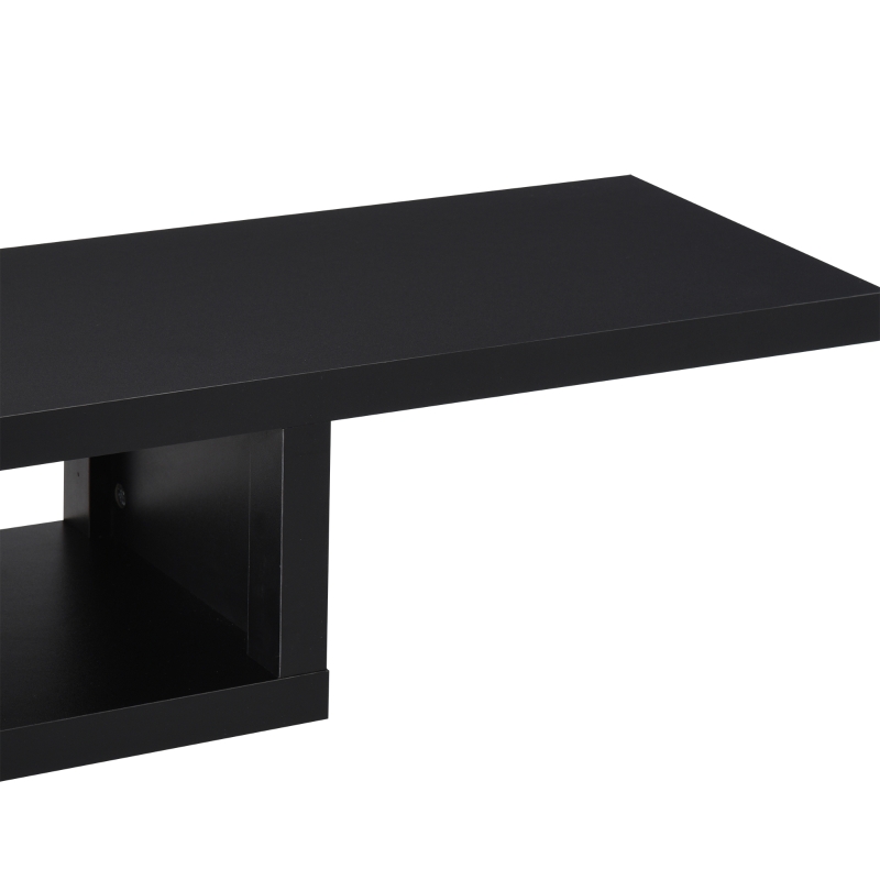 HOMCOM Floating TV Stand for TVs up to 60", Wall Mounted Media Console with 2-Tier Shelf, Entertainment Center Unit for Living Room Bedroom, Black