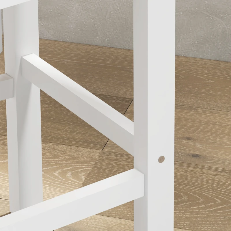 HOMCOM Counter Height Stools Set of 2, Farmhouse Bar Stools with Backs, Solid Wood Counter Stools for Kitchen Island White