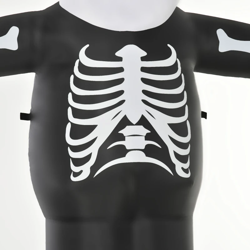 HOMCOM 10ft Halloween Inflatable Skeleton Ghost Decoration, LED Lighted for Home Indoor Outdoor Garden Lawn Decoration Party Prop