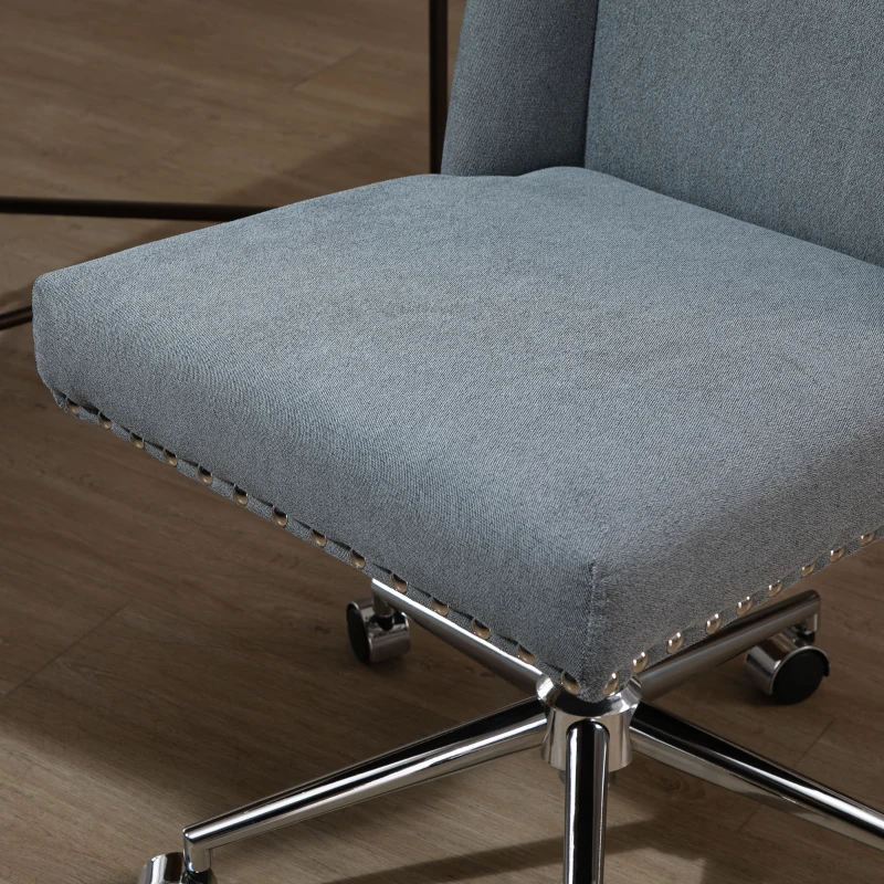 Vinsetto Mid Back Home Office Chair, Task Chair with Tilt, 360° Swivel, Padded Desk Chair with Adjustable Height, Grey
