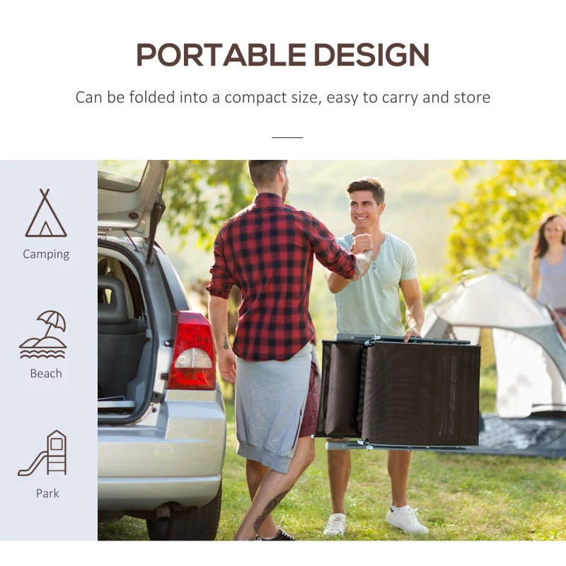 Outsunny Heavy-duty Adjustable Folding Reclining Chair Outdoor Sun Lounger Patio Chaise Lounge Garden Beach Gravity Lounge with Pillow, 7 Adjustable Backrest Positions, Brown