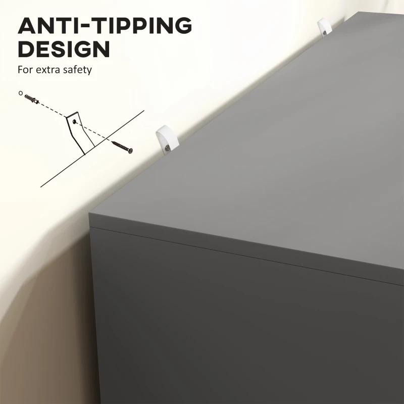 HOMCOM Modern Kitchen Storage Cabinet, Sideboard Buffet Cabinet with Adjustable Shelves for Kitchen Hallway, Grey