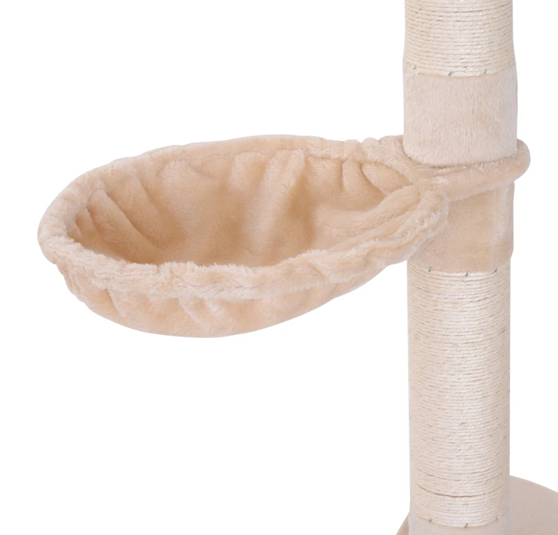 PawHut 8.5ft Cat Climbing Tree 5-Tier Kitty Activity Center with Scratching Post Beige