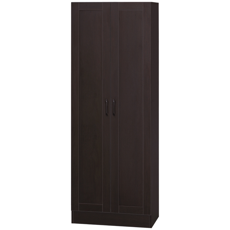 HOMCOM 66" Kitchen Pantry Cabinet, Freestanding Storage Cabinet with 2 Soft Close Doors and 4 Shelves, Dark Walnut