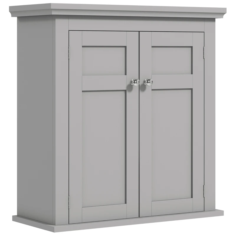 kleankin Bathroom Cabinet, Medicine Cabinet, Over Toilet Storage Cabinet with Adjustable Shelves for Entryway, Grey