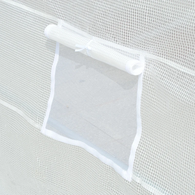 Outsunny 19.7' x 9.8' x 6.6' Plastic Greenhouse Cover Replacement, Heavy Duty Waterproof Tarp for Hoop House, Sheeting with 12 Windows, Door & Reinforcement Grid, White(m-9)