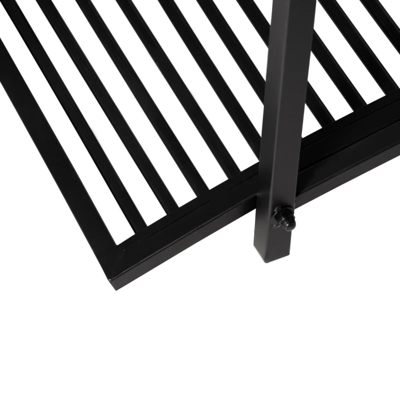 Outsunny Garden Bridge 3.3FT, Decorative Classic Backyard Pond Bridge with Safety Railings Black