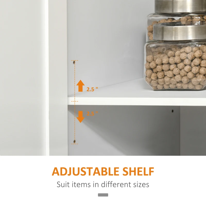 HOMCOM Modern Kitchen Island, Utility Cart on Wheels with Barn Door, Buffet Cabinet with 3 Drawers 2 Compartments, White