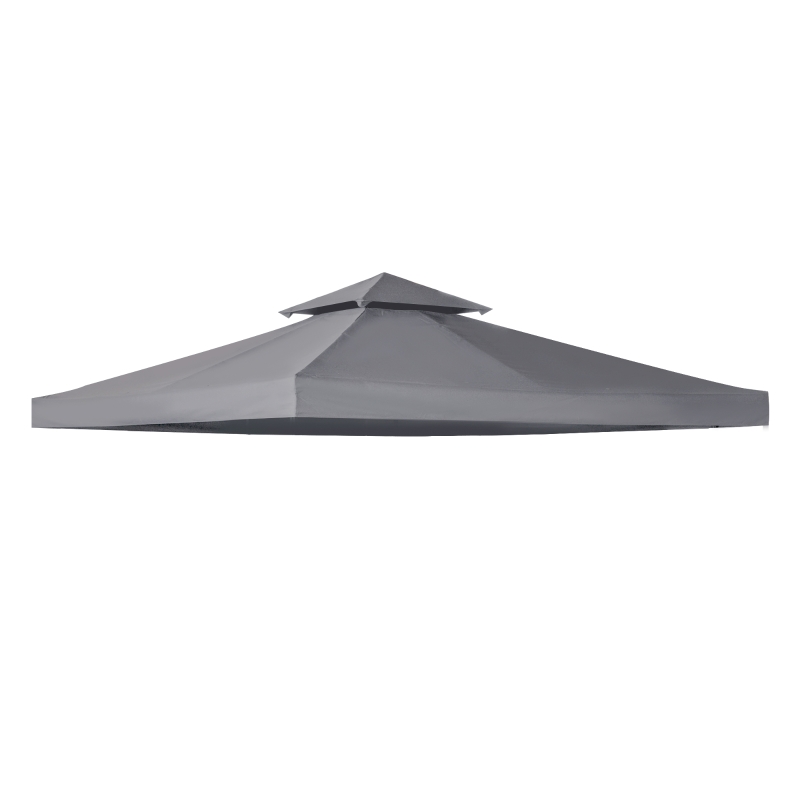 Outsunny Gazebo Replacement Canopy for Model 01 -0153, 2-Tier Top Cover for 10' x 10' Gazebo, Charcoal (TOP ONLY)