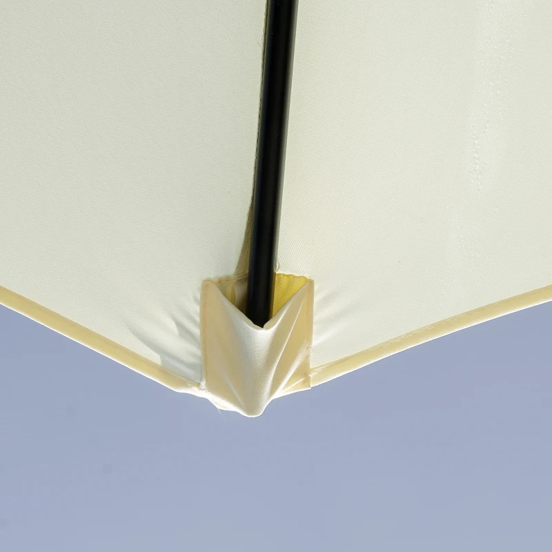 Outsunny 10' x 8' Round Market Umbrella, Patio Umbrella, Outdoor Parasol with Crank Handle, Tilt for Garden, Bench, Lawn, Beige