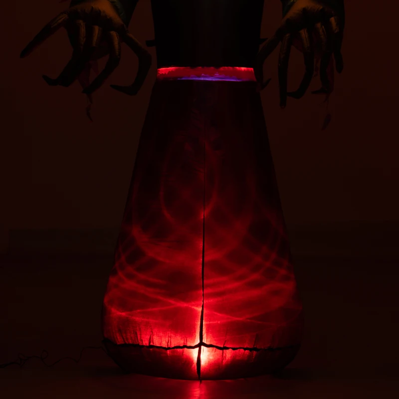 HOMCOM 7' Halloween LED Yard Decor Reaper Ghost Pumpkin, Blow Up Inflatable Outdoor Decoration, Waterproof