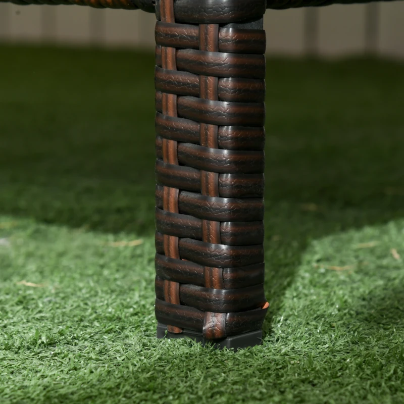 Outsunny 3-Seater Wicker Sofa, PE Rattan Outdoor Couch Conversation Furniture with Removable Cushions for Patio, Garden, Brown