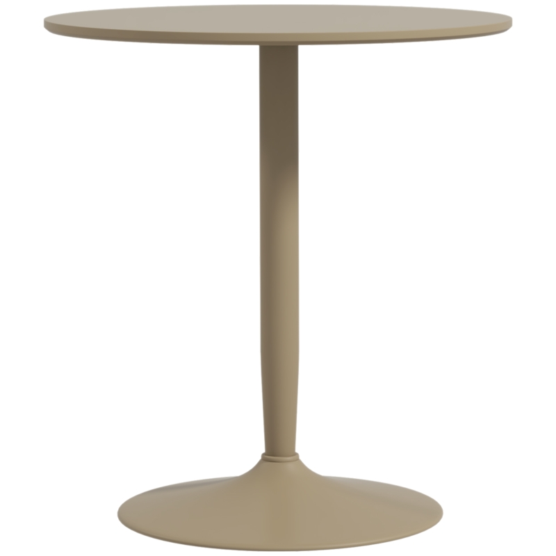 HOMCOM Modern Kitchen Table for 2 People, Round Dining Table with Steel Base for Living Room, Dining Room, Light Brown