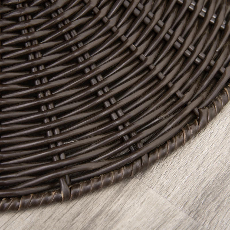 PawHut Elevated Cat Bed with Rotatable Egg Chair Pod, Cat Basket Bed with Thick Cushion, Natural Mat Grass Woven Kitty House, Coffee