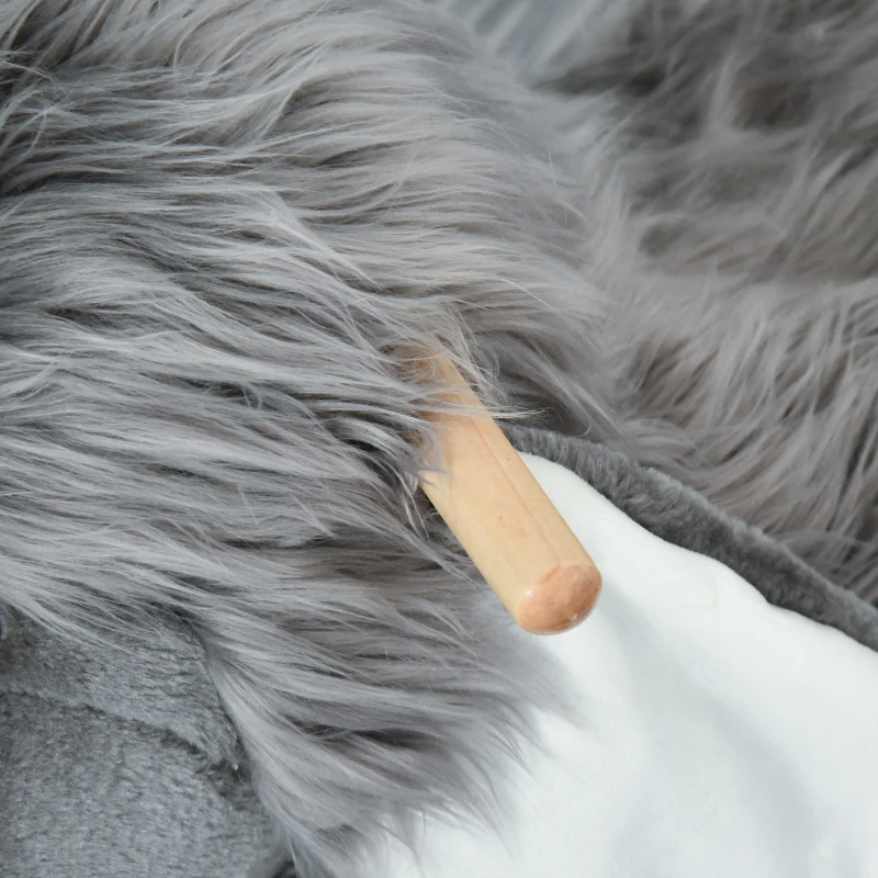 Qaba Kids Ride-On Rocking Horse Toy Mammoth Style Rocker with Fun Music & Soft Plush Fabric for Children 3+ Years