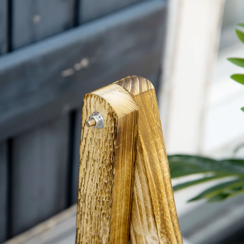 Outsunny 3-Tier Folding Plant Stand, 40'' x 15'' Wooden Indoor Plant Shelf Display Stand, for Corner Balcony Garden Patio