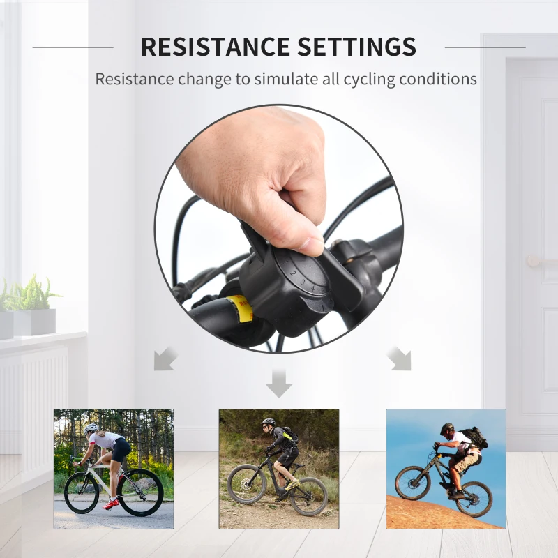 Soozier Bike Trainer Magnetic Bicycle Stand Indoor Exerciser w/ Quick Release Skewer, 5 Levels Resistance Silver