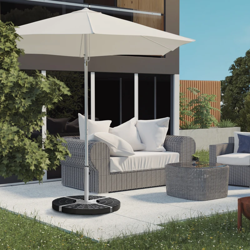 Outsunny Outdoor Universal Cross Brace Stand for Small Offset Umbrella or Large Market Umbrella, White