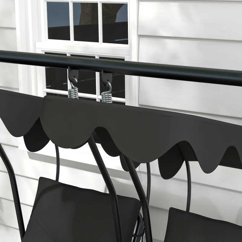 Outsunny 84A-052 Series 2-Seater Swing Canopy Replacement Top Cover, Black