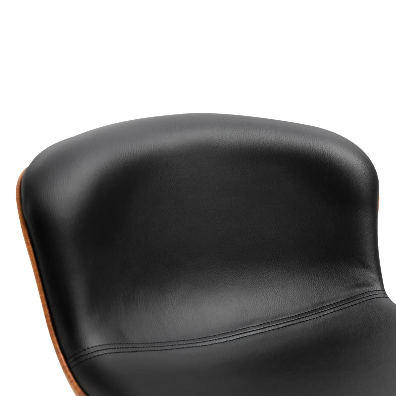 HOMCOM 2 Piece Modern Barstools with Backrest Counter Chairs with Footrest Swivel Black