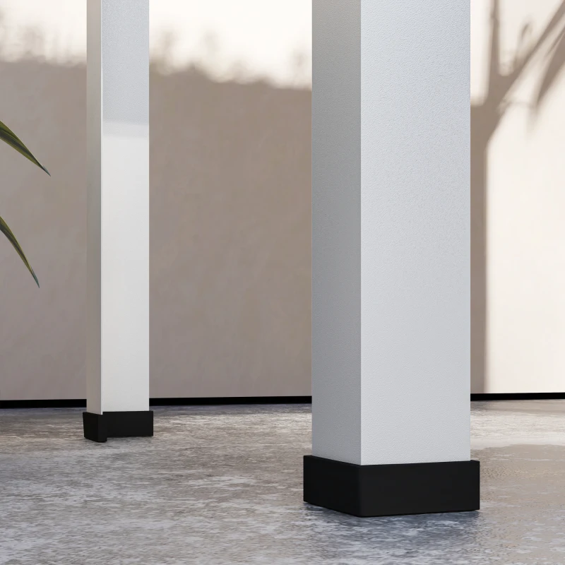 Outsunny Elevated Garden Box with Greenhouse Cover, Raised Garden Bed with Legs and Drainage Hole for Vegetables, White